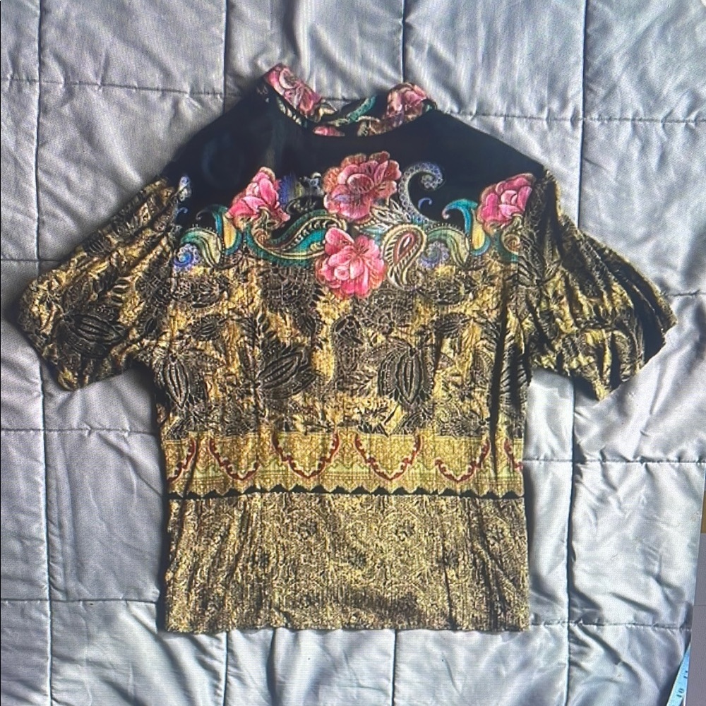 Floral Velvet Women Top